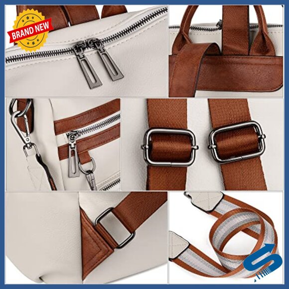 Large Vegan Leather Convertible Backpack Purse with Tassel, Holds Laptop main image 7
